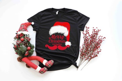 Merry Christmas Santa Shirt, Joyful Believe Mistletoe Blessing Friends Snow Noel Shirt, Snow Flake Shirt