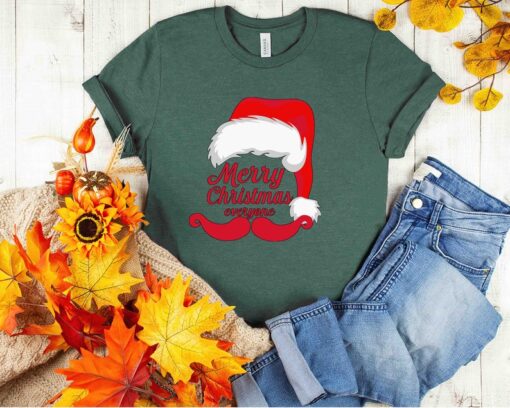 Merry Christmas Santa Shirt, Joyful Believe Mistletoe Blessing Friends Snow Noel Shirt, Snow Flake Shirt