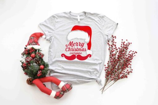 Merry Christmas Santa Shirt, Joyful Believe Mistletoe Blessing Friends Snow Noel Shirt, Snow Flake Shirt