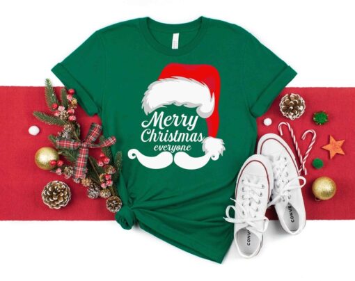 Merry Christmas Santa Shirt, Joyful Believe Mistletoe Blessing Friends Snow Noel Shirt, Christmas Winter Shirt