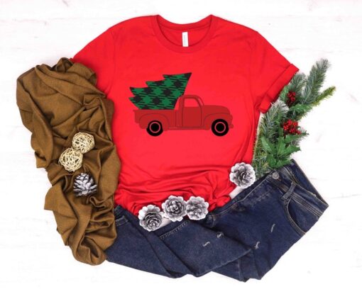 Christmas Truck Shirt, Christmas T-shirt, Christmas Family Shirt, Red Truck Shirt, Christmas Holiday Gift