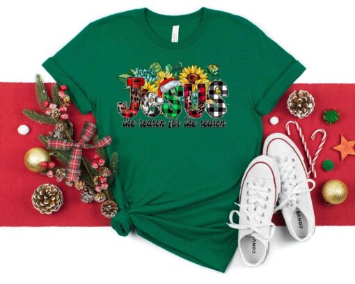 Jesus Is The Reason For The Season Shirt, Cute Christmas Shirt, Christmas Shirts, Holiday Tee