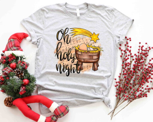 Oh Holy Night Shirt Love Came Down Shirt, Jesus is The King, Jesus Is The Reason For The Season Cute Christmas Shirt