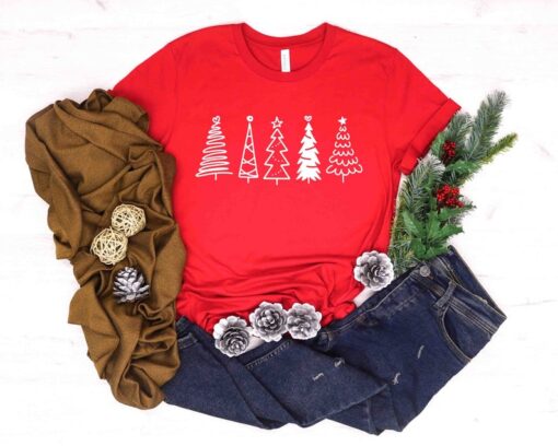 Christmas Tree Shirts, Plaid Christmas Tree Shirt, Christmas Tee, Cute Christmas Shirts, Holiday Shirt