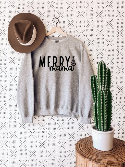 Merry Mama Sweatshirt, Best Christmas Gift, Mama Claus Sweatshirt, Gift For Mom, Christmas Sweater