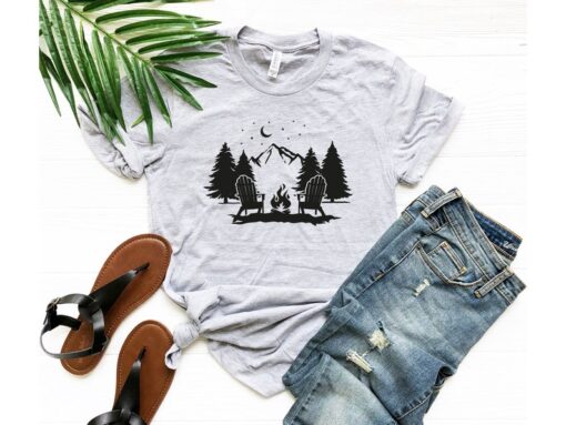 Camping Fire Shirt, Starry Night Shirt, Camping Gifts, Nature Lover Shirt, Mountain Shirt, Camper Shirt