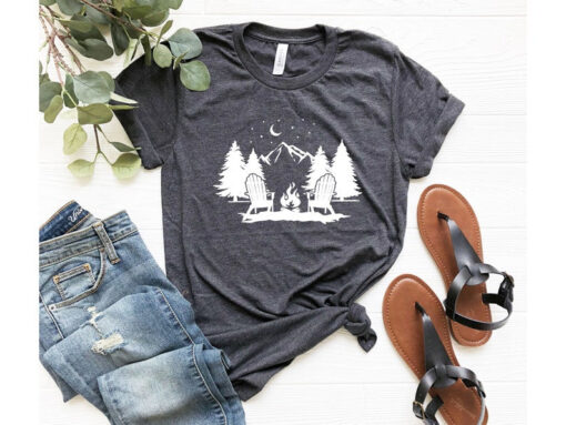 Camping Fire Shirt, Starry Night Shirt, Camping Gifts, Nature Lover Shirt, Mountain Shirt, Camper Shirt