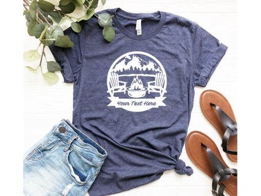 Personalized Camping Fire Shirt, Nature Lover Shirt, Mountain Shirt, Happy Camping Shirt, Camper Shirt, Family Camping Gifts