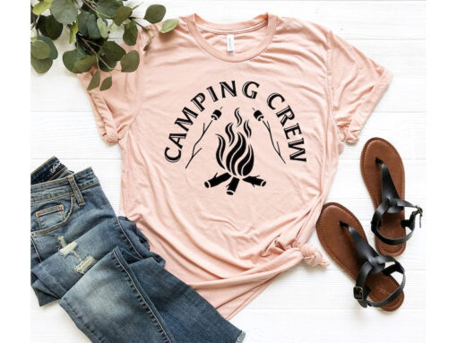 Camping Crew T-Shirt, Glamping T-Shirt, Camping Group Shirts, Family Camping Shirts, Camper T-Shirt, Glamper Shirt