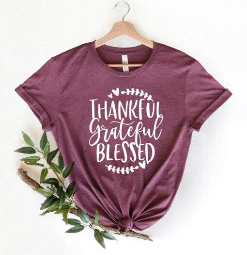 Thankful Grateful Thanksgiving Shirt, Cute Fall Graphic Tee , Truck Pumpkin Shirt, Fall Harvest Shirt, Mom Fall Shirt