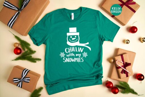 Chillin With My Snowmies Shirt, Christmas Outfit, Christmas Party, Christmas Apparel, Funny Christmas Tee, Christmas Gift