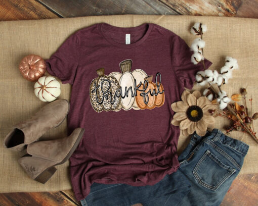 Thanksgiving Shirt, Cheetah Pumpkin Shirt, Thankful Shirt,Fall Shirt, Hello Pumpkin,Family Matching Shirt