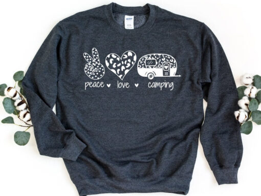 Peace Love Camping Sweatshirt, Camping Crewneck, Peace Love Camping Pullover, Camping Lover Sweatshirt