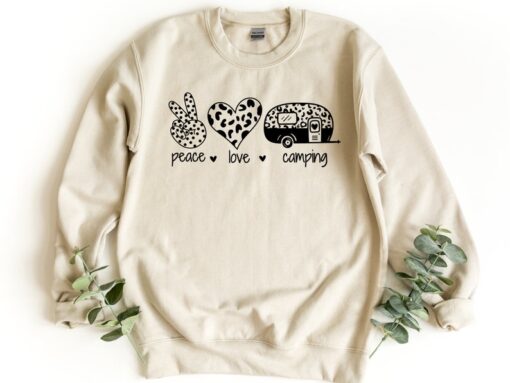 Peace Love Camping Sweatshirt, Camping Crewneck, Peace Love Camping Pullover, Camping Lover Sweatshirt