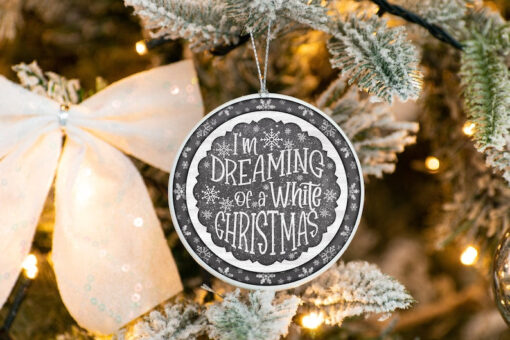 I'm Dreaming Of A White Christmas Ornament, Custom Christmas Ornament, Memorial Ornament, Custom Family Tree Keepsake