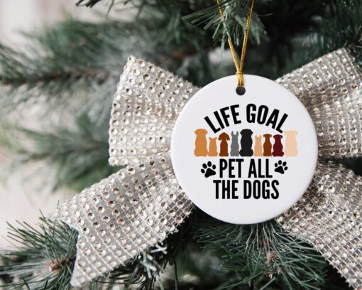 Life Goal Pet All The Dogs Ornament, Custom Christmas Ornament, Custom Family Tree Keepsake, Ceramic Ornament, Christmas Gift