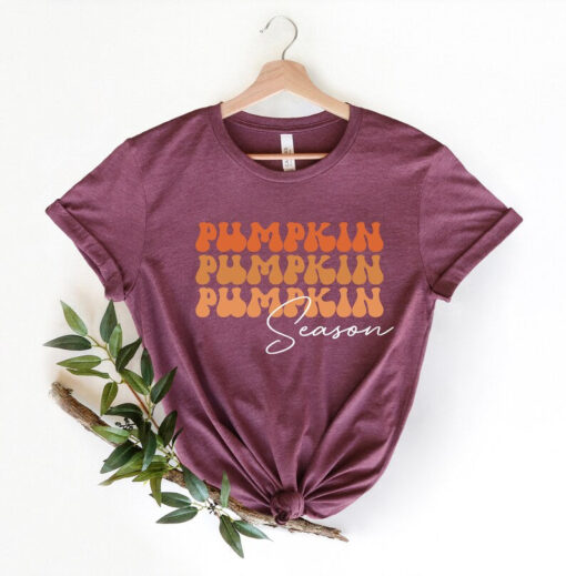 Pumpkin Season Shirts for Women, Cute Fall Shirt, Retro Fall Shirt, Thanksgiving Shirt for Women