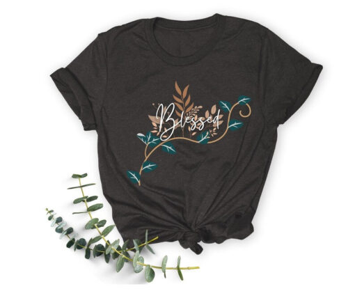 Fall Tees, Blessed Shirt, Cute Fall Tees, Thanksgiving Shirt, Fall Shirts, Womens Fall Shirts, Thankful Shirt, Rosegold