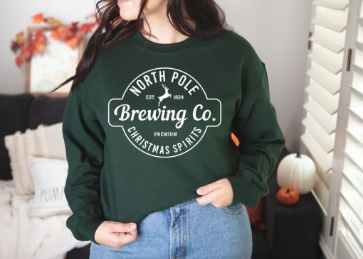 North Pole Brewing Co Sweatshirt, Christmas Sweatshirt, Premium Christmas Spirit, Brewing Co Sweatshirt