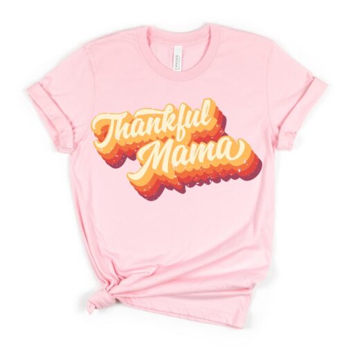 Thankful Mama Shirt, Thanksgiving T-Shirt, Retro Thanksgiving Shirt, Gift For Thanksgiving, Thanksgiving Gift, Fall Shirt