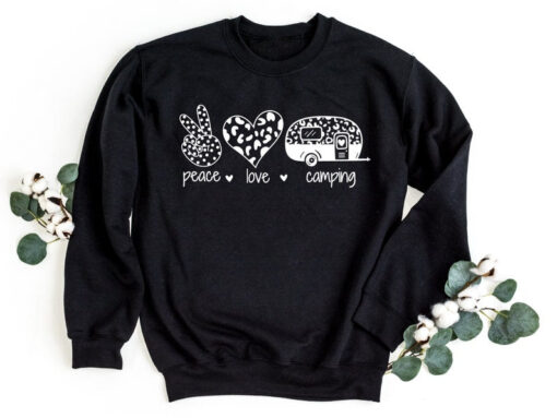 Peace Love Camping Sweatshirt, Camping Crewneck, Peace Love Camping Pullover, Camping Lover Sweatshirt