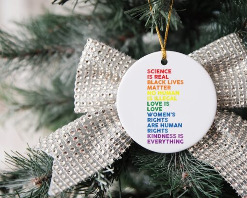 Science Is Real Ornament, Custom Christmas Ornament, Women Right's, Racal Equality, Feminism, Black Lives Matter Ornament