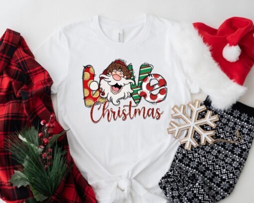 Love Christmas shirt, Christmas shirt for women, Merry Christmas shirt, Christmas Santa Claus shirt, Christmas gift