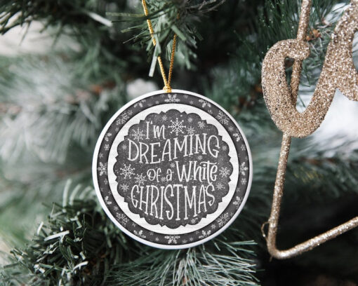 I'm Dreaming Of A White Christmas Ornament, Custom Christmas Ornament, Memorial Ornament, Custom Family Tree Keepsake