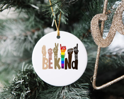 Be Kind Ornament, Custom Christmas Ornament, Black Lives Matter Ornament, Equality Ornament, Racal Equality