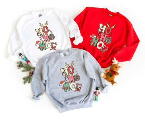 Retro Ho Ho Ho Sweatshirt, Christmas Santa Shirt, Santa Sweatshirt, Christmas Family Shirt, Christmas Gift