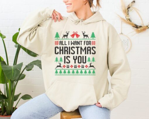 All I Want For Christmas, Christmas Hoodie, New Year Hoodie, Christmas gift, gift for mom, gift for women, mama gift