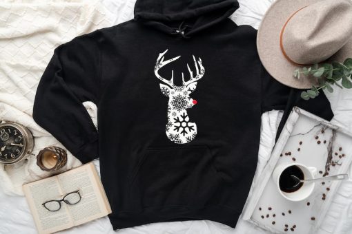 Christmas Deer Hoodie, Deer Head Hoodie, Christmas hoodie, Christmas graphic, Christmas gift