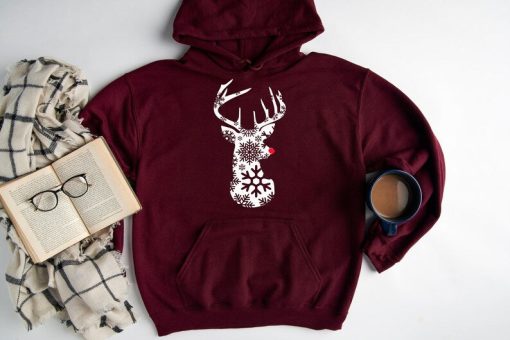 Christmas Deer Hoodie, Deer Head Hoodie, Christmas hoodie, Christmas graphic, Christmas gift