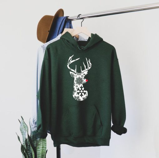 Christmas Deer Hoodie, Deer Head Hoodie, Christmas hoodie, Christmas graphic, Christmas gift