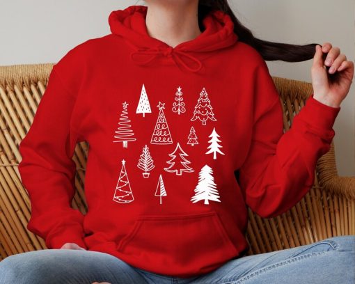 Christmas Trees Hoodie, Trees botanical Hoodie, Christmas hoodie, Christmas graphic, Christmas gift