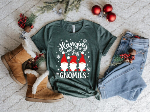 Hanging With My Gnomies Shirt, Christmas Gnomies Tee, Funny Christmas Shirt, Christmas Shirt