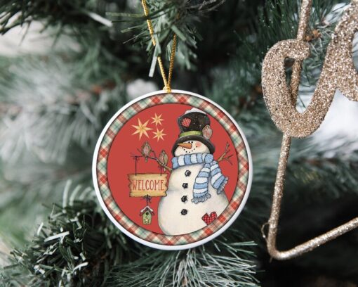 Welcome Snowman Ornament, Snowman Ornament, Custom Christmas Ornament, Christmas Keepsake Ornament