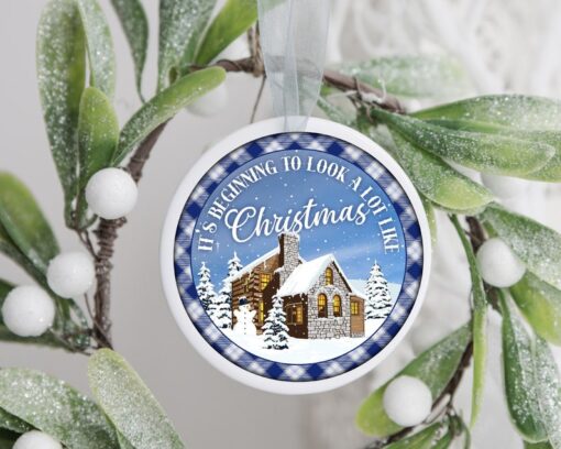 It's Beginning To Look A Lot Like Christmas Ornament, Memorial Ornament, Custom Christmas Ornament, Ceramic Ornament