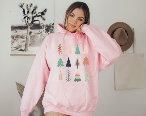 Christmas Trees Hoodie, Trees Botanical Hoodie, Christmas Hoodie, Christmas Graphic, Christmas gift, Hoodie gift