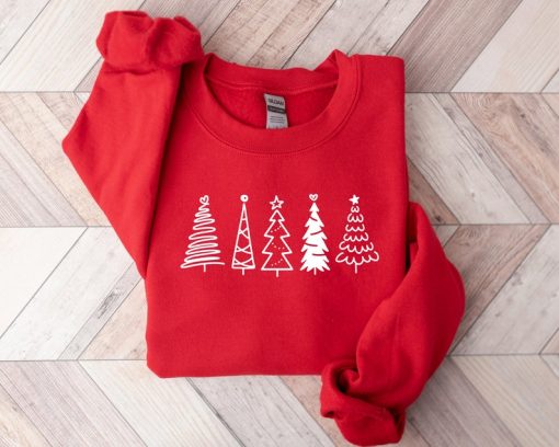 Christmas Sweatshirt, Christmas Sweater, Christmas Tree Sweatshirt, Holiday Sweaters for Women, Winter Sweatshirt