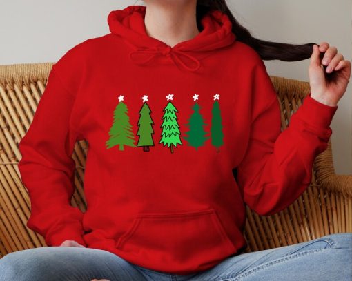 Christmas trees Hoodie, Trees Botanical Hoodie, Christmas Hoodie, Christmas gift, hoodie gift, Christmas graphic