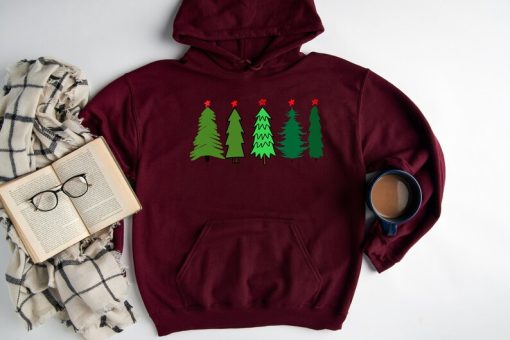 Christmas trees Hoodie, Trees Botanical Hoodie, Christmas Hoodie, Christmas gift, hoodie gift, Christmas graphic