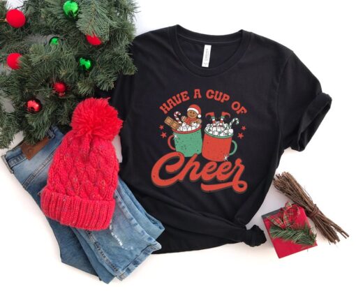 Retro Christmas Shirt, Christmas Graphic Tee, Hot Cocoa Christmas Shirt, Christmas Movies T-shirt, Family Christmas Outfit