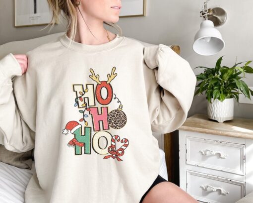 Retro Ho Ho Ho Sweatshirt, Christmas Santa Shirt, Santa Sweatshirt, Christmas Family Shirt, Christmas Gift