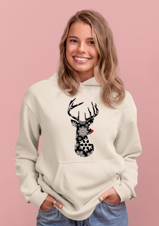 Christmas Deer Hoodie, Deer Head Hoodie, Christmas hoodie, Christmas graphic, Christmas gift