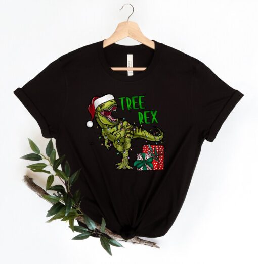 Christmas Dinosaur Santa Shirt, T-rex Christmas Outfits, Christmas Gifts for Kids T-rex Shirt, Christmas Gifts