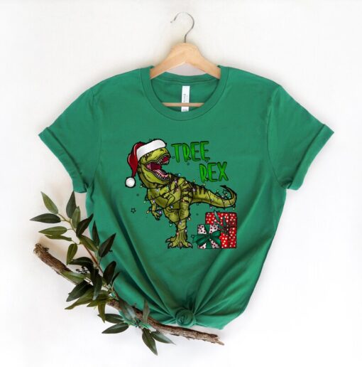 Christmas Dinosaur Santa Shirt, T-rex Christmas Outfits, Christmas Gifts for Kids T-rex Shirt, Christmas Gifts