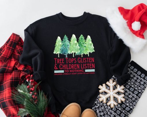 Christmas Shirt For Her, Tree Tops Glisten, Mama Christmas Shirt, Gift For Mom, Christmas Shirt