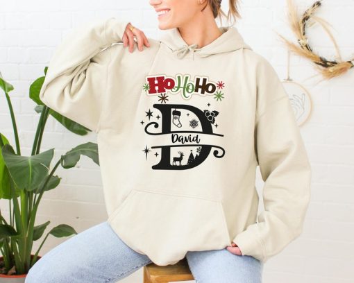 Christmas Monogram Hoodie, Personalized Monogram Hoodie, Alphabet Hoodie, Christmas Graphic, customized hoodie