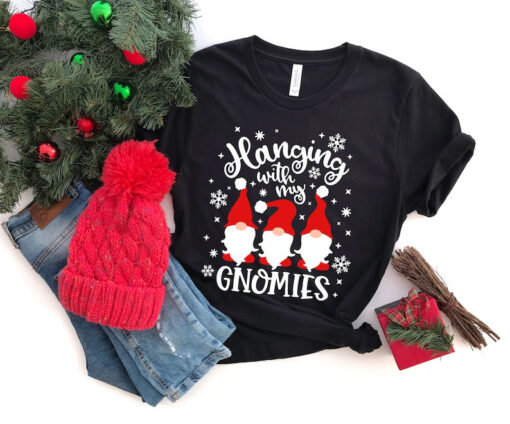 Hanging With My Gnomies Shirt, Christmas Gnomies Tee, Funny Christmas Shirt, Christmas Shirt